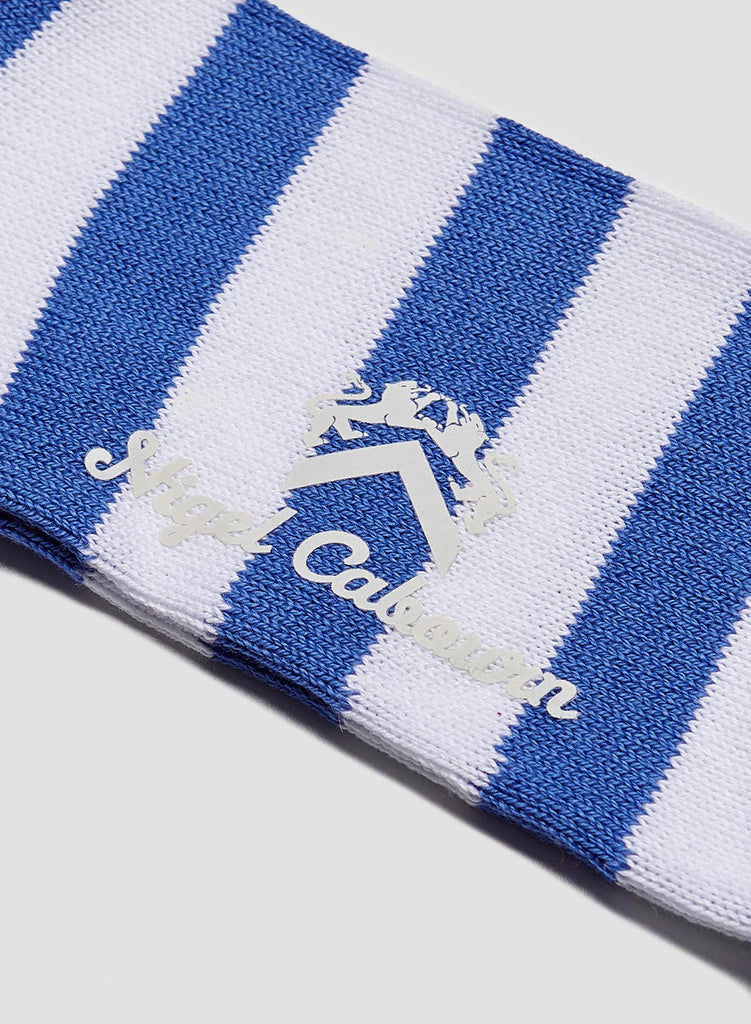 COTTON NYLON SOCKS STRIPE BLUE/WHITE