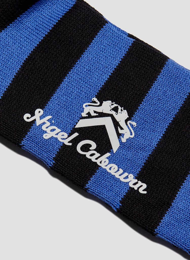 COTTON NYLON SOCKS STRIPE BLUE/BLACK