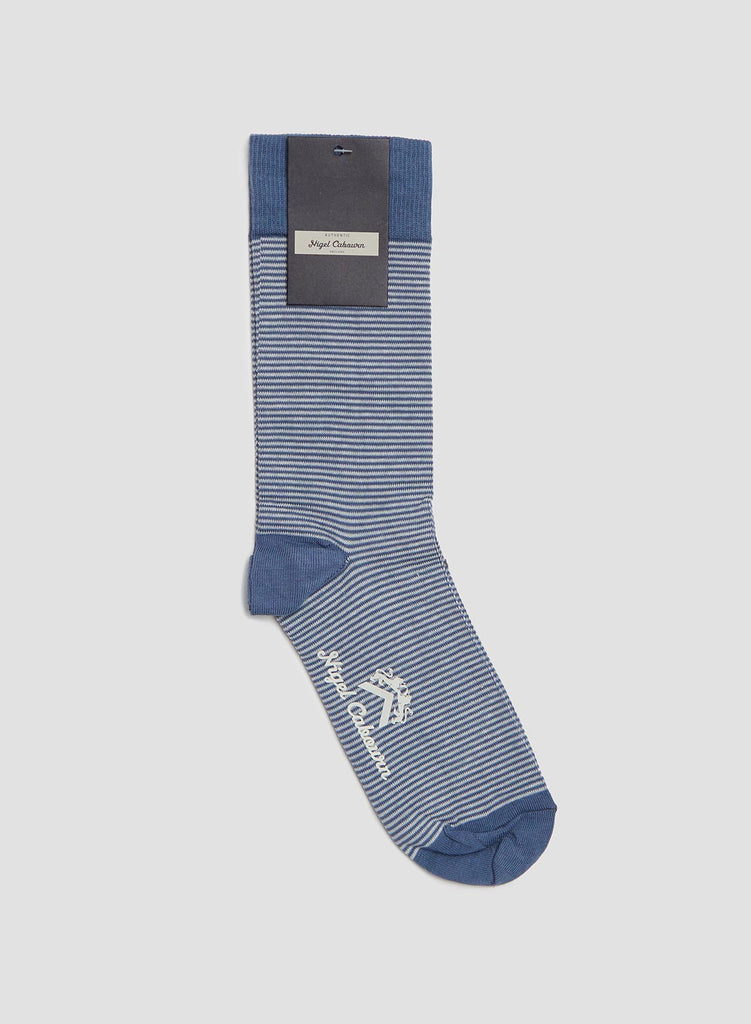 COTTON NYLON SOCKS STRIPE GREY/ECRU